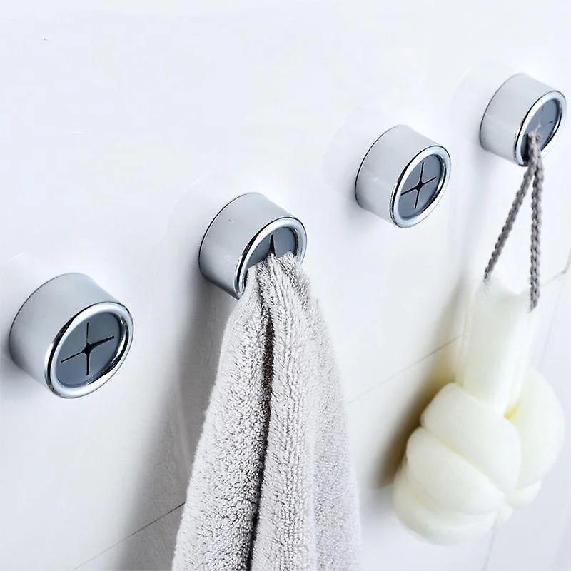 Towel Storage Racks Self Adhesive Towel Holder Hook Round Wall Mount Towel Holder Bathroom Kitchen Dishcloth Organizer Racks