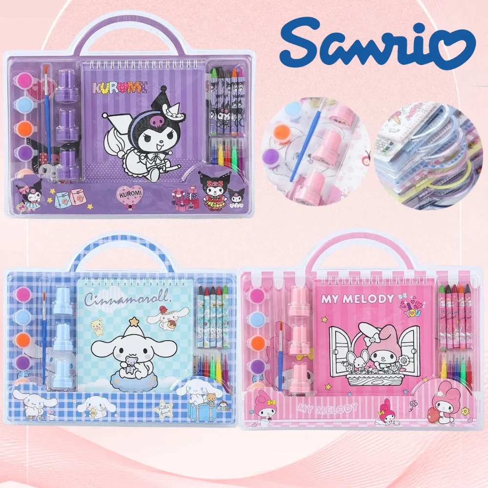 

Набор для творчества Sanrio: книжка-раскраска, канцелярские принадлежности, подарочный набор с Куроми, Май Мелоди, Синамороллом, штампы и набор для рисования для детей, подарочный набор к школе!