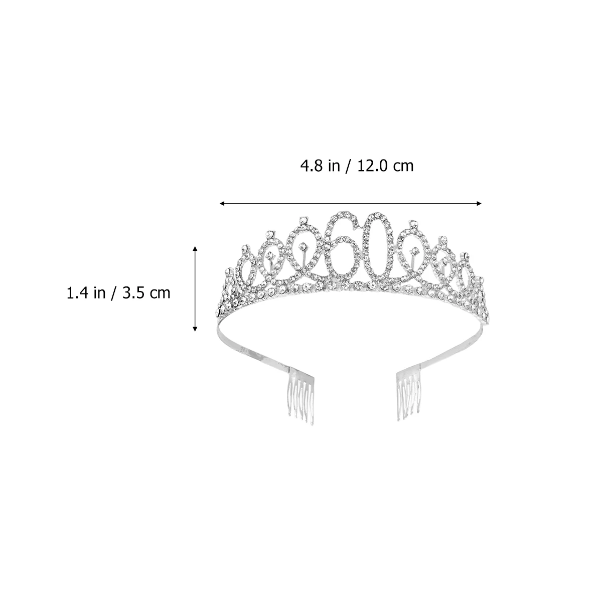 

Elegant Birthday Crown Alloy Rhinestone Hair Comb Glamorous Number Crowns for Party Engagement Hairstyling Tools
