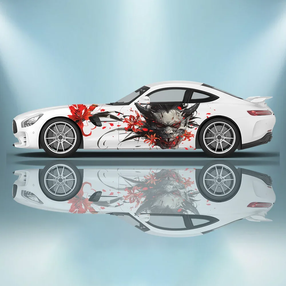 

Red Monster Flower Special Car Vinyl Wraps Decal Self-adhesive PVC Sticker Suitable for Trucks SUV Decor Auto Accessories Gift