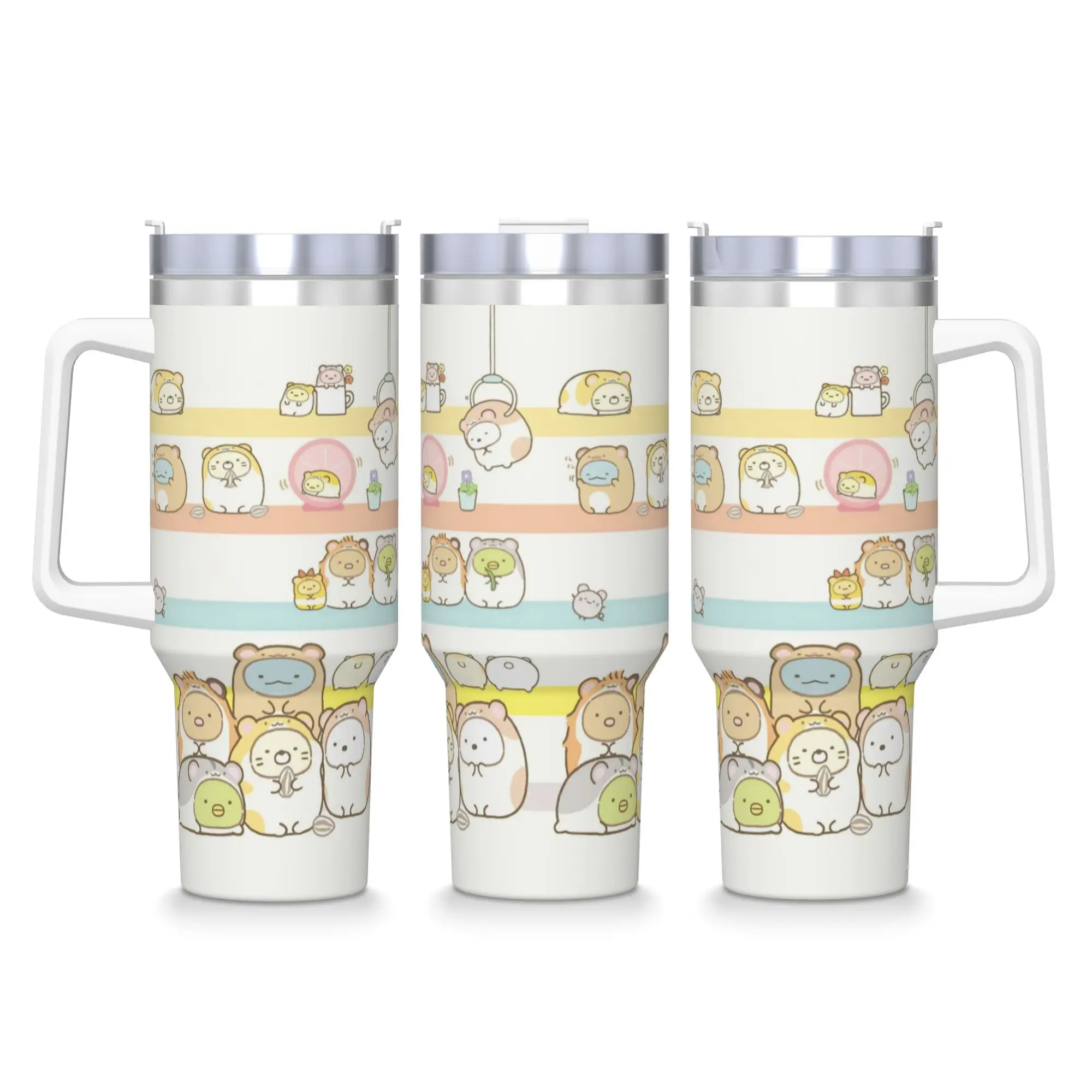 

Мультяшный стакан S-Sumikkogurashi из нержавеющей стали, дорожная термокружка с соломинкой и крышкой, большие кружки, чашка, бутылка для холодного напитка, воды