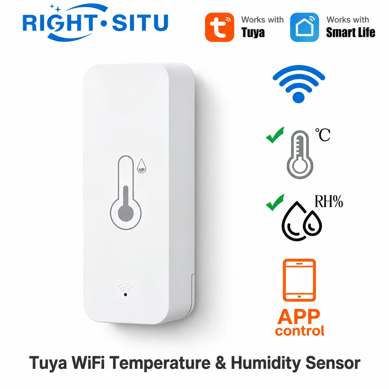Tuya WiFi Temperature Humidity Sensor Smart Sensor APP Remote Control For Smart Home Support SmartLife Yandex Alexa
