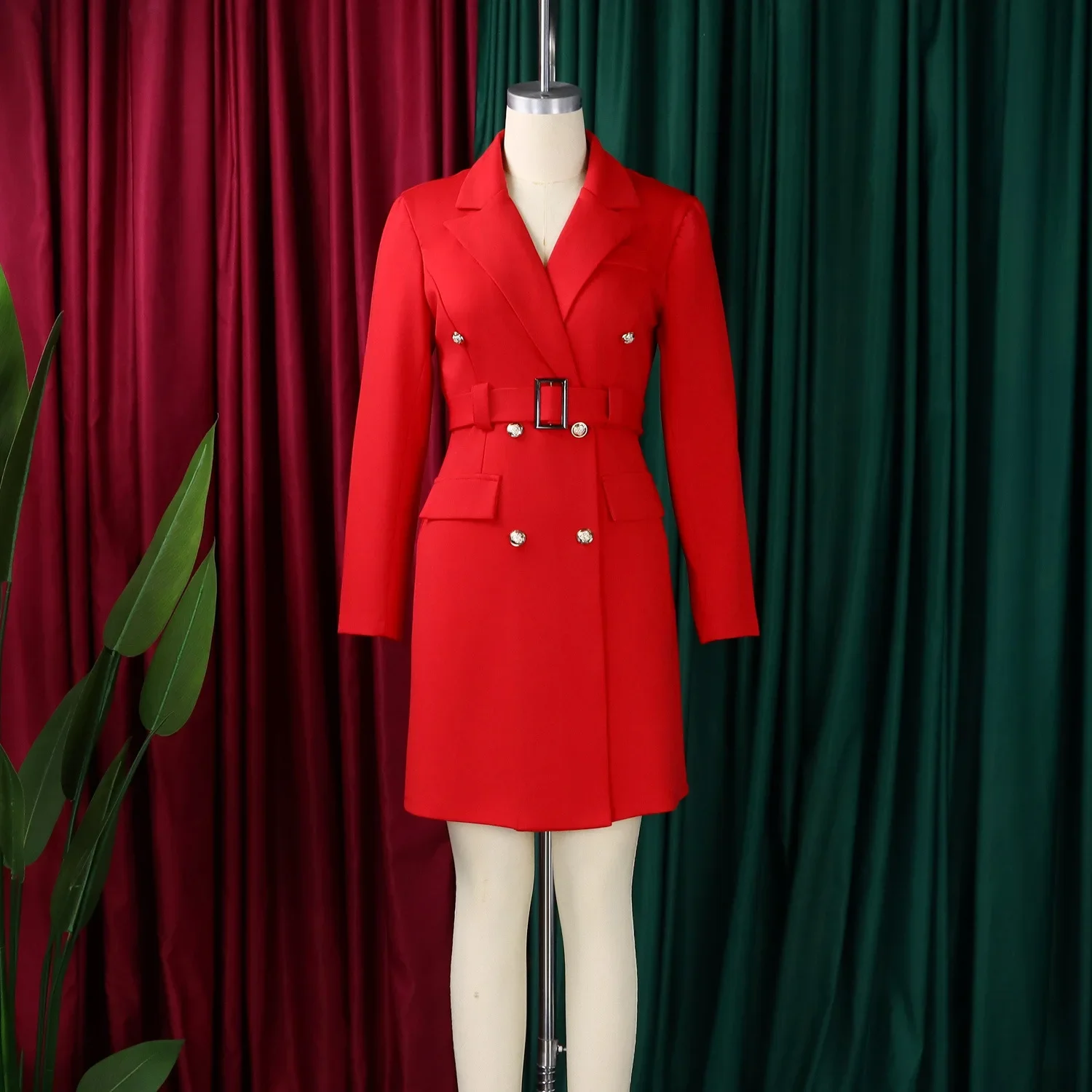 

Весенне-осеннее женское длинное двубортное пальто: элегантное, стройнящее, средней длины, стильное, для повседневной носки, модная верхняя одежда