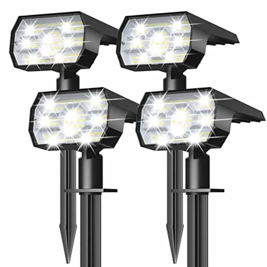 Solar Lights Outdoor Waterproof IP68, 56 LED 3 Lighting Modes Solar Powered Garden Yard Spot Solar Lights for Outside Landscape