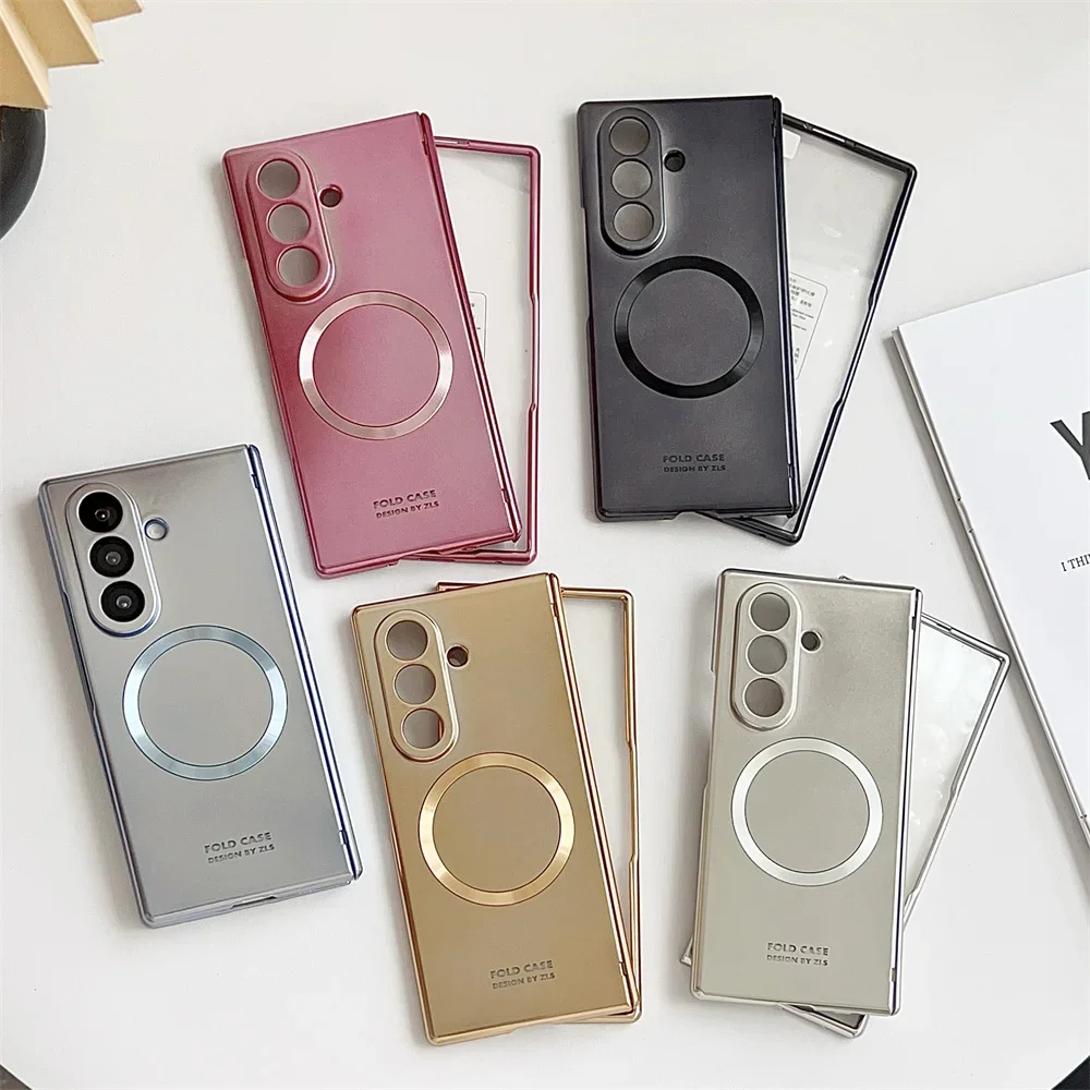 For Samsung Galaxy Z Fold 7 6 5 Magsafe Case Magnetic Wireless Charging Folding Shockproof Protection Hard Back Case Accessories