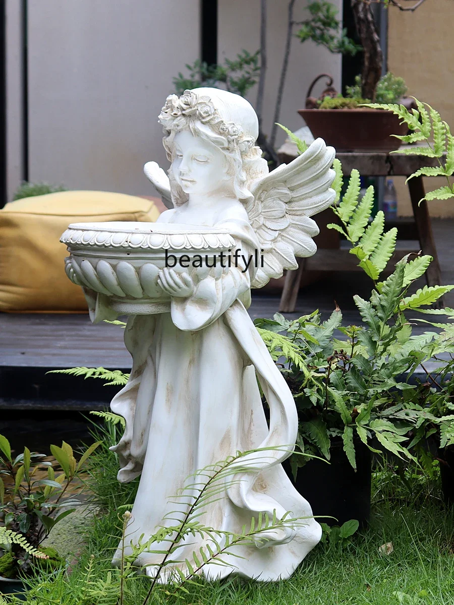 

ss7304 European-Style Courtyard Decoration Angel Living Room Resin Outdoor Floor Landscaping Decoration