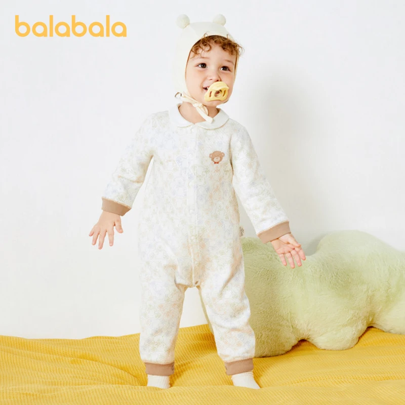 

Balabala Infant Unisex Jumpsuit Winter Pajamas Newborn Romper Quilted Fashion Jumpsuit