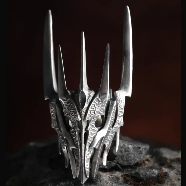 Outdoor Portable EDC Dark Gothic Style Dark Lord Ring with Adjustable Opening Tool
