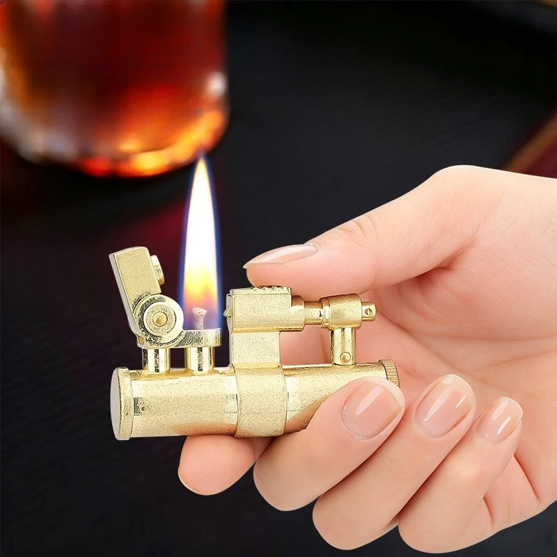 2026 Retro Zinc Alloy Press One Button Launch Ignition Kerosine Lighter Classic Remake Knock Machine Collection Lighters Gadgets