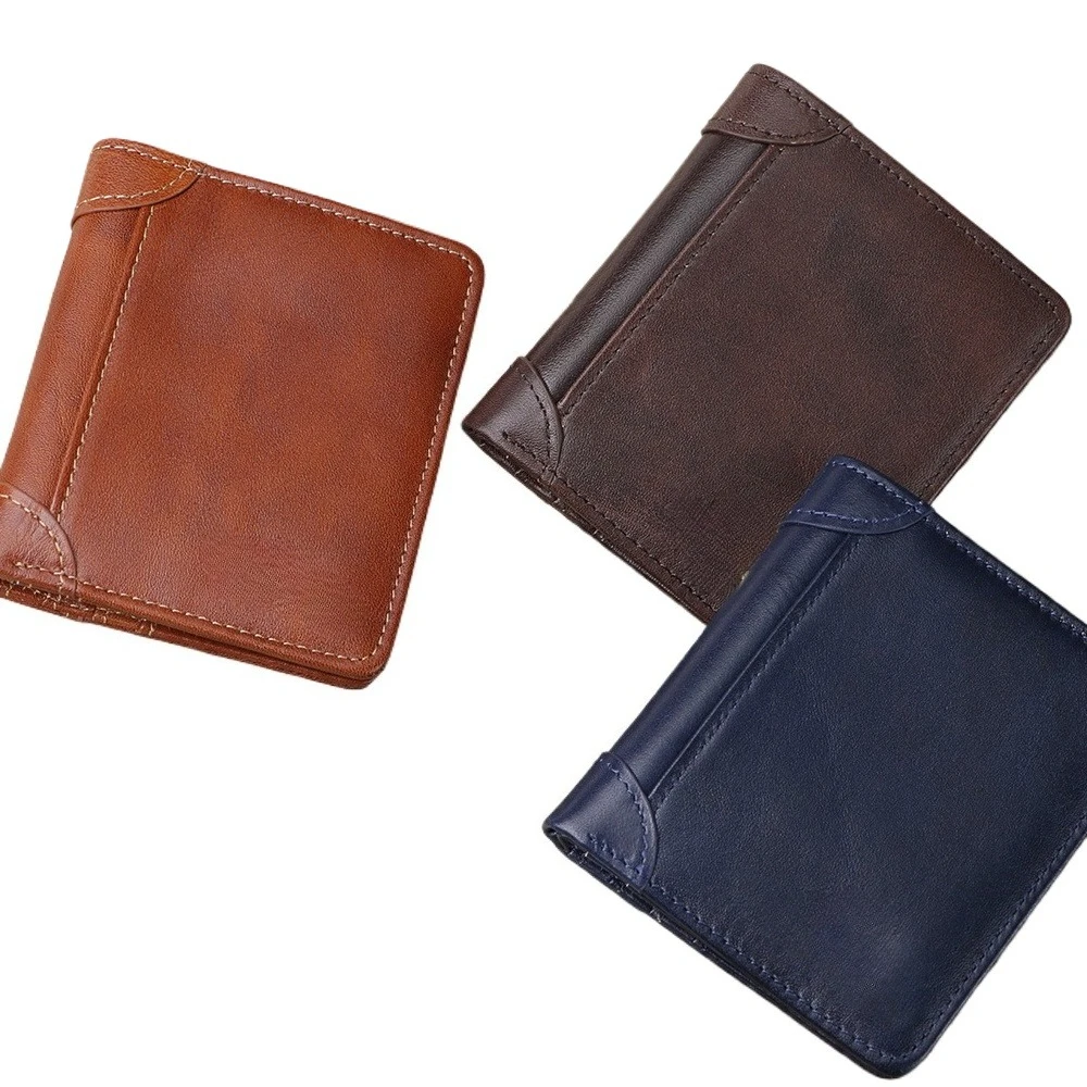 

Fashion Luxury Designer Brand RFID Vintage Genuine Leather Bifold Wallet for Men's Gift Pouch Slim Simple Card Holder Bags 3122