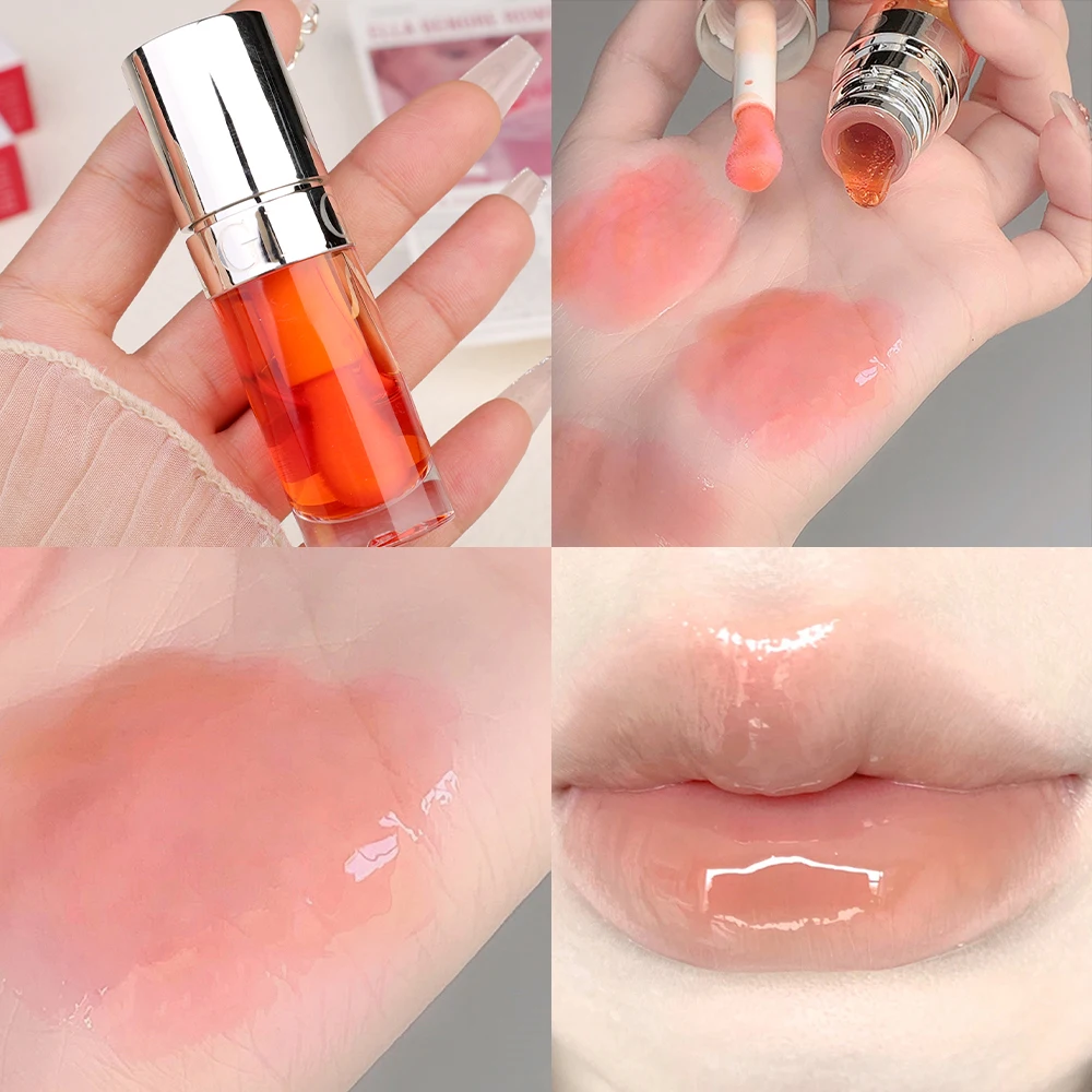 Luz de água Hidratante Lip Gloss, Espelho Não-pegajoso, Batom Líquido Matiz, Maquiagem Cosmética, Longa Duração, Espelho