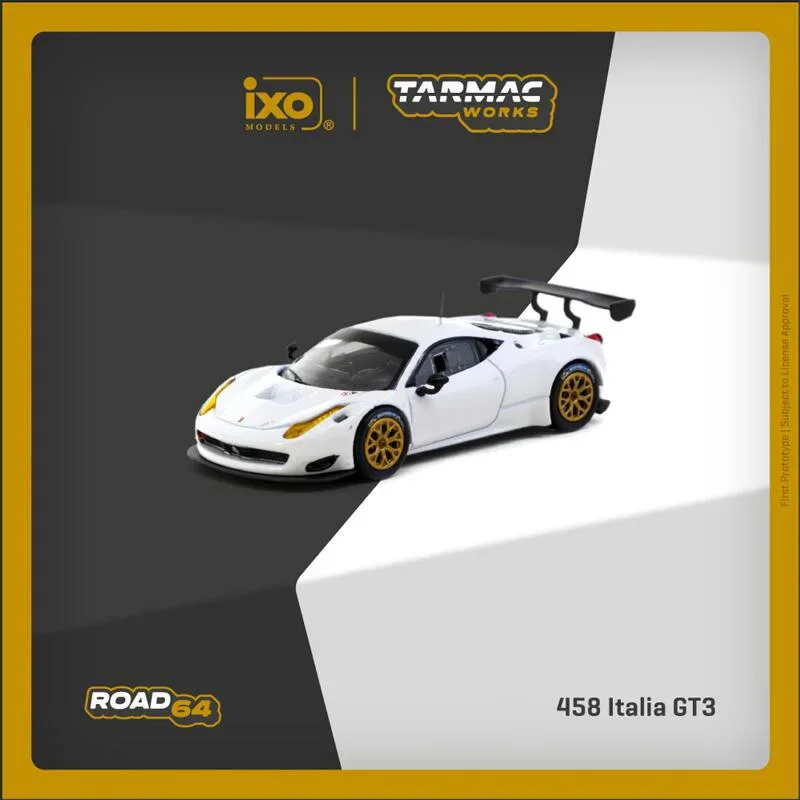 

Tarmac Works 1:64 458 Italia GT3 White Die-Cast Car Model Collection Miniature