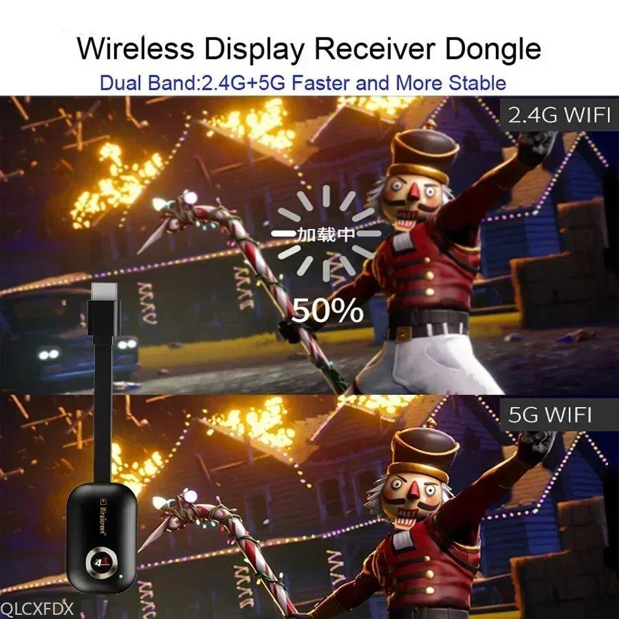 جهاز استقبال للتليفزيون متوافق مع HDMI عالي الدقة 4K/1080P Anycast Miracast MiraScreen DLNA Airplay WiFi جهاز استقبال للعرض دونغل يدعم Andriod