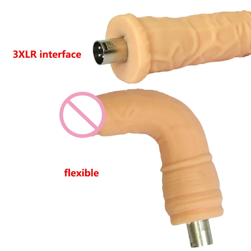 Soft and Flexible Silicone Dildos Sex Toys for Women Pleasure Sex Masturbation Machine Penis Attachments with 3XLR Connector