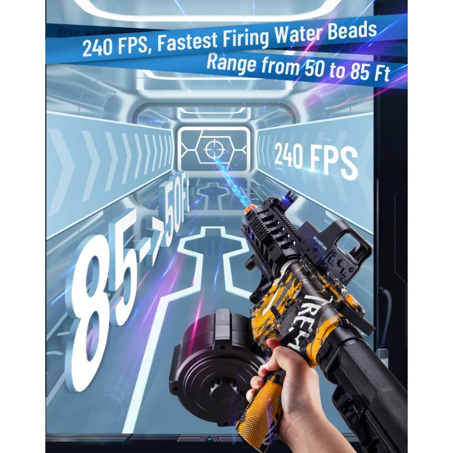 Bola de gel elétrica blaster alta velocidade gelfire blaster para orbeez com 40000 rodadas de gel e óculos splatter bola brinquedos para ao ar livre