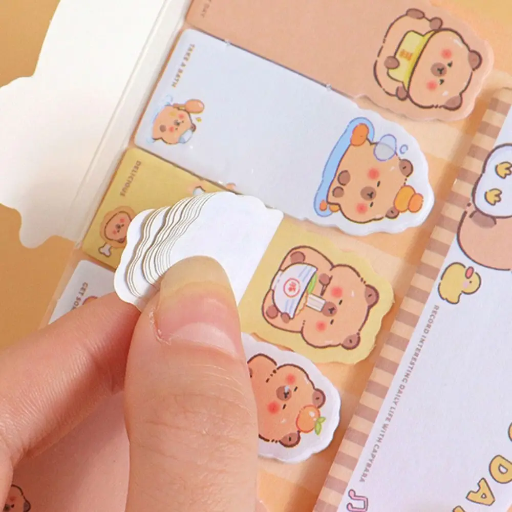 Kawaii Letter Capybara Index Tabs Self Adhesive Multifunction Cartoon Sticky Notes Paper Stationery To Do List Memo Pad Girls