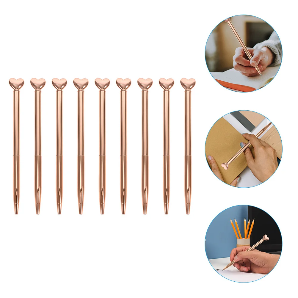 9 قطع من أقلام القلب القابلة للسحب للنساء في عيد الحب واللوازم المدرسية وقلم عيد الحب