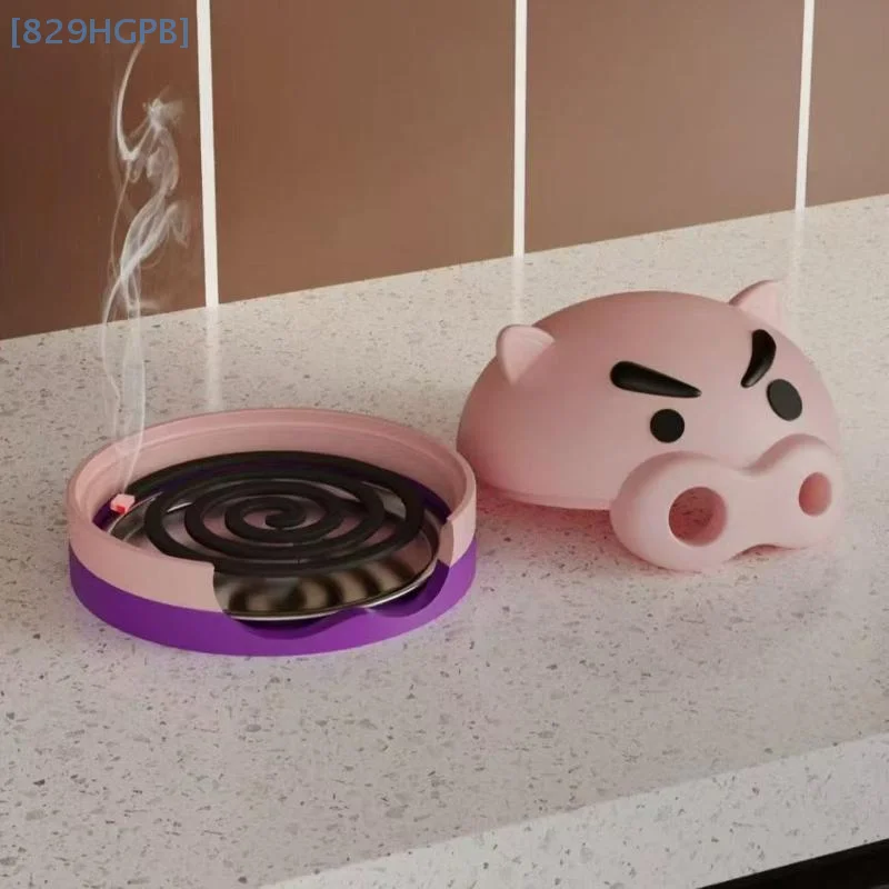 

Modern Pig Mosquito Coil Holder With Tray Ornaments Sandalwood Incense Burner Fashion Anti-Mosquito Mosquito Repellent Portable