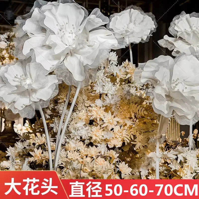 Wedding Props Foam Flower Wedding Road Guide Pole Flower Stage Background Decoration Booth Silk Flower