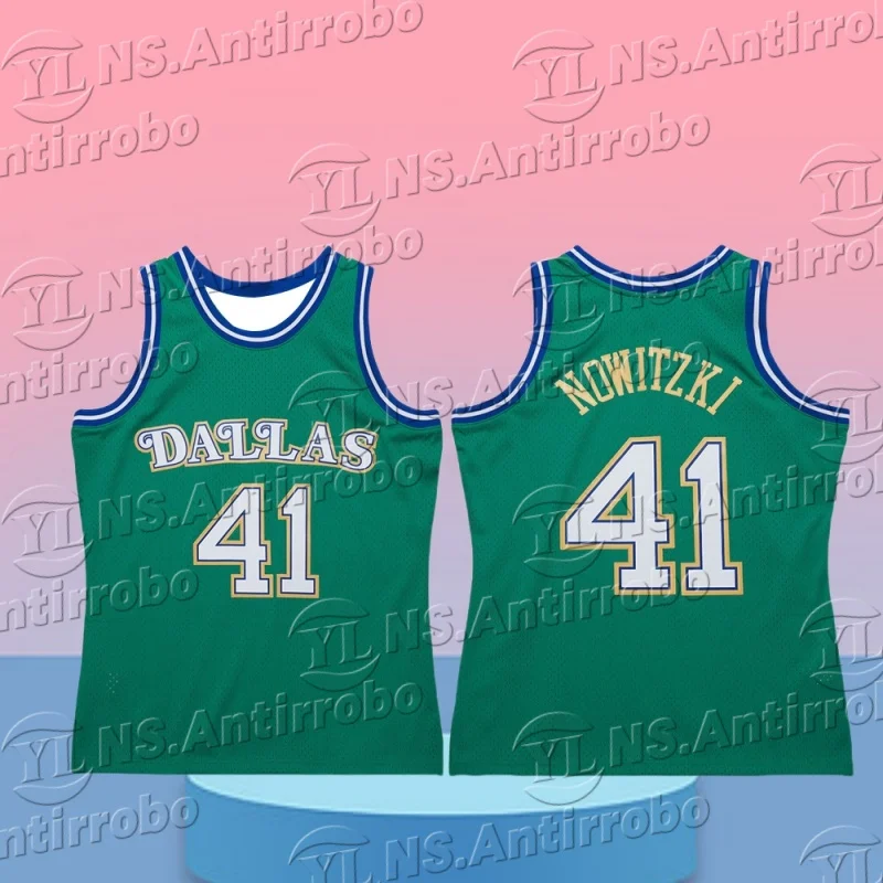 

2025Новый трикотаж Dirk Nowitzki Mavericks Hall of Fame Pitching Swingman, синий классический азиатский традиционный трикотаж # 41 Дети/Дрослые
