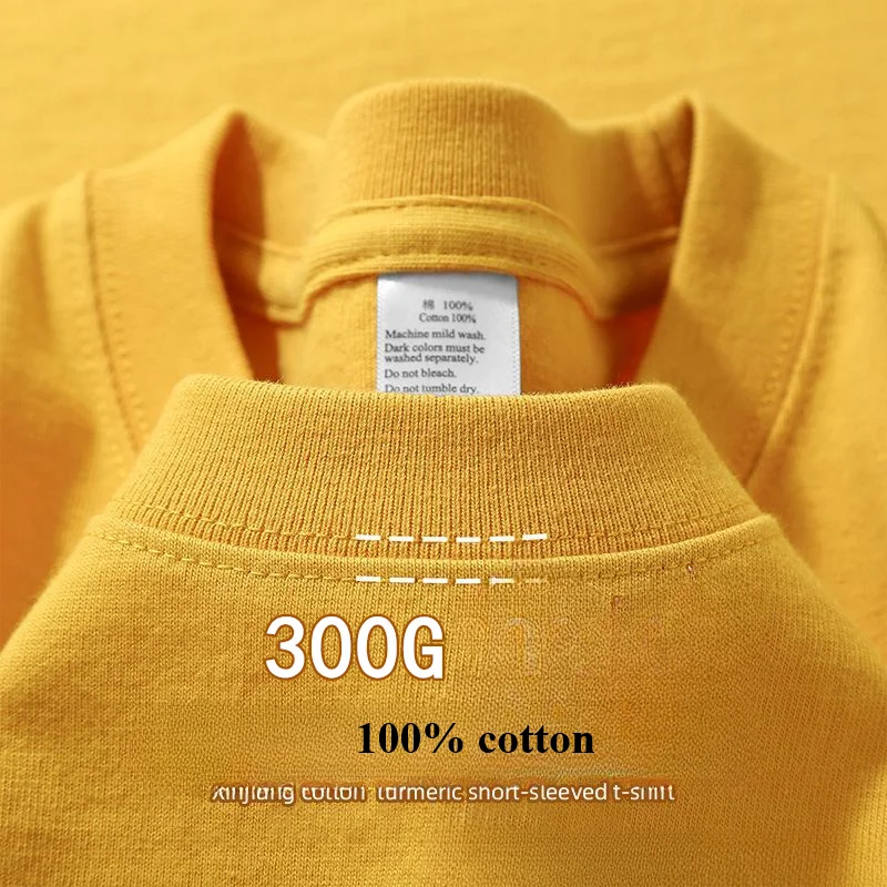 Zomer katoen zwaar 300 gram Amerikaans puur katoen met korte mouwen T-shirt heren casual basistop oversized T-shirt