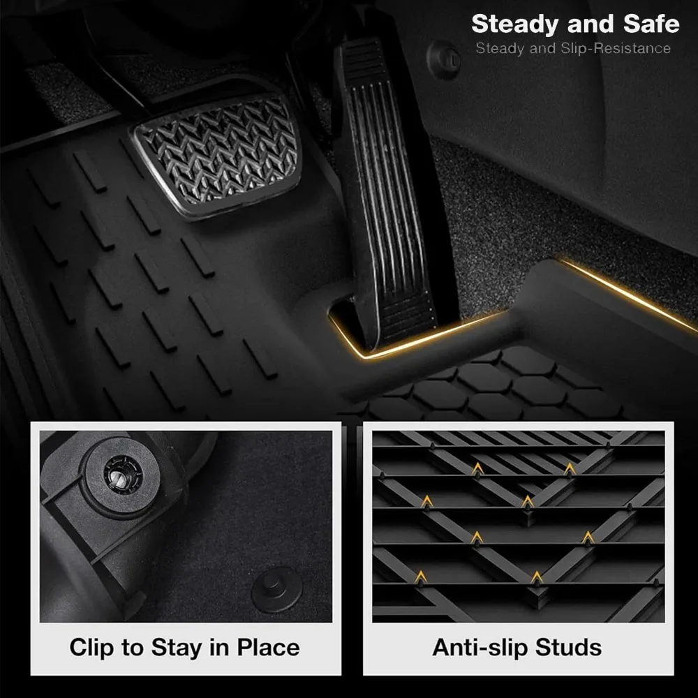 1Set New Quality Car Floor Mats Liners Set For 2021-2023 Toyota Sienna 8 Seat All Weather Waterproof Non-slip TPE Rubber Heavy Duty Floor Liner Car Accessories