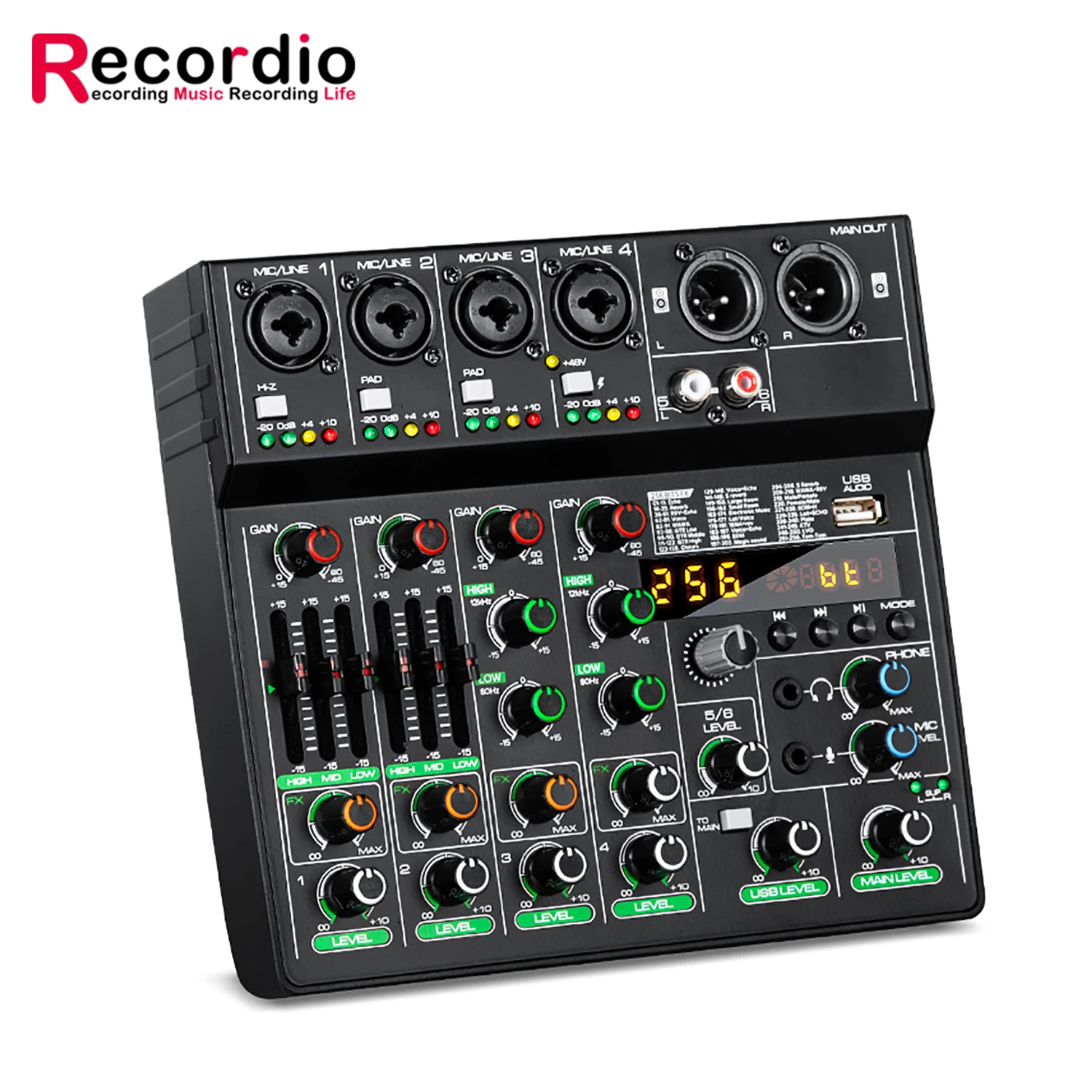 Audio Music Free - GAX-GT6多機能ミニオーディオミキサー内蔵サウンドカード256DSPスタジオ音質、家庭音楽制作、ウェブキャスト、KTVに最適
