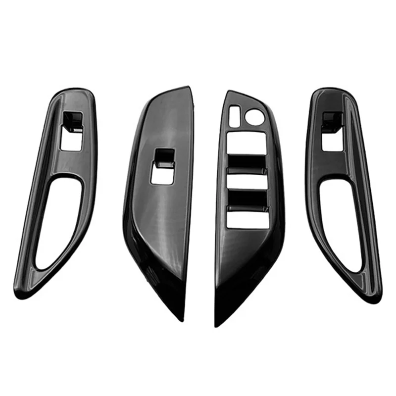 Car Glossy Black Window Glass Lift Button Trim Switch Cover Door Armrest Panel for Toyota YARiS Cross 2020-2023 LHD