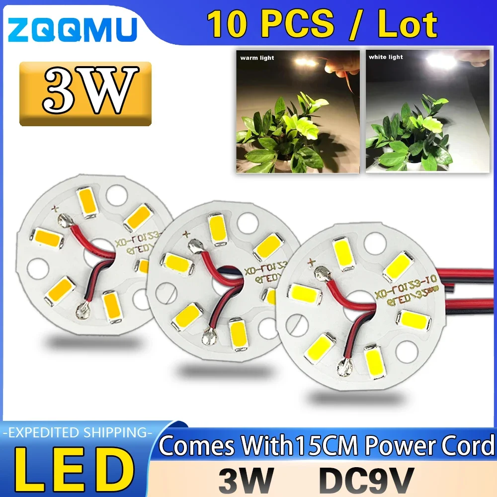 10pcs 3W 9 11V Warm White LED Light Board 32MM SMD 5730 High Brightness Circular Lamp DIY Bulb Replacement Upgrade Lighting