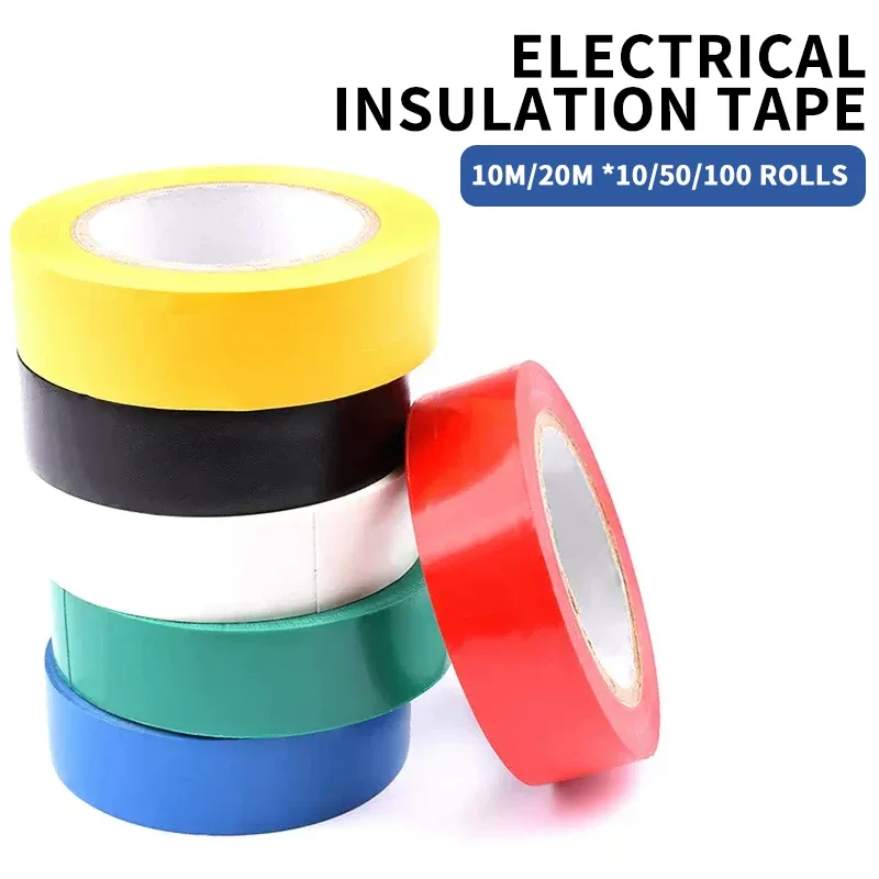 

10/50/100 Rolls Electrical Tape Wire Insulating Tape Adhesive Colored Tape High Temperature Resistance PVC Tape for Wire Cable