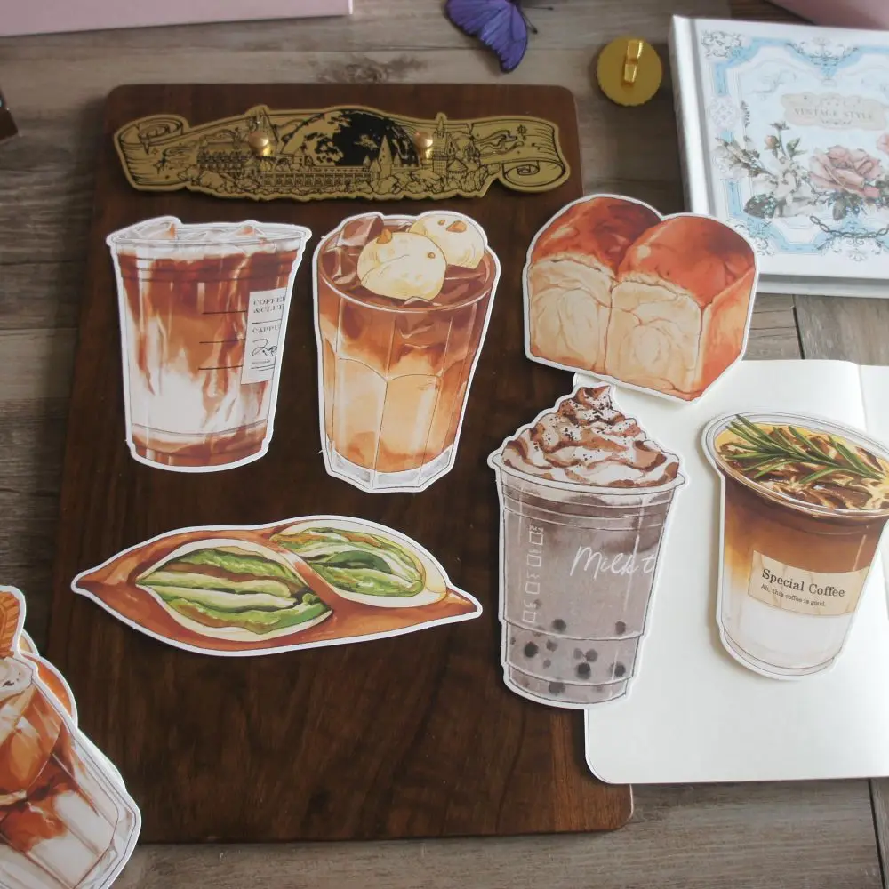 

15pcs Delicious Bread and Coffee Card As Scrapbooking Party Invitation Gift Card Message Postcard Greeting Card