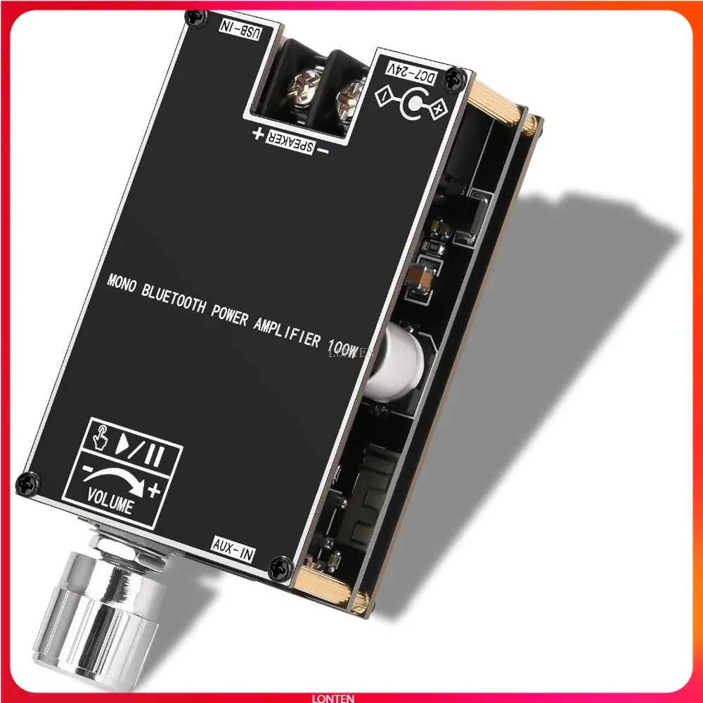 

ZK-1001B Bluetooth Amplifier Board,100W Mono Channel Amp Board with TWS Pairing Function,DC 7-24V, Bluetooth/USB LT-GF0035