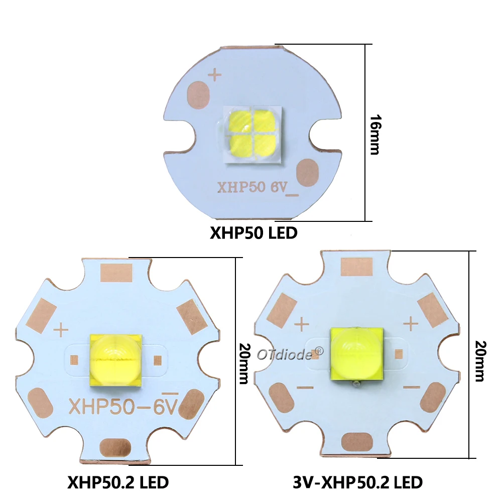 High Power LED Chip Beads XHP50 XHP50.2 Generation 3V 6V 12V Cold Neutral Warm White 18W 20W 1.5A 3A 6A SMD5050 For Flashlight