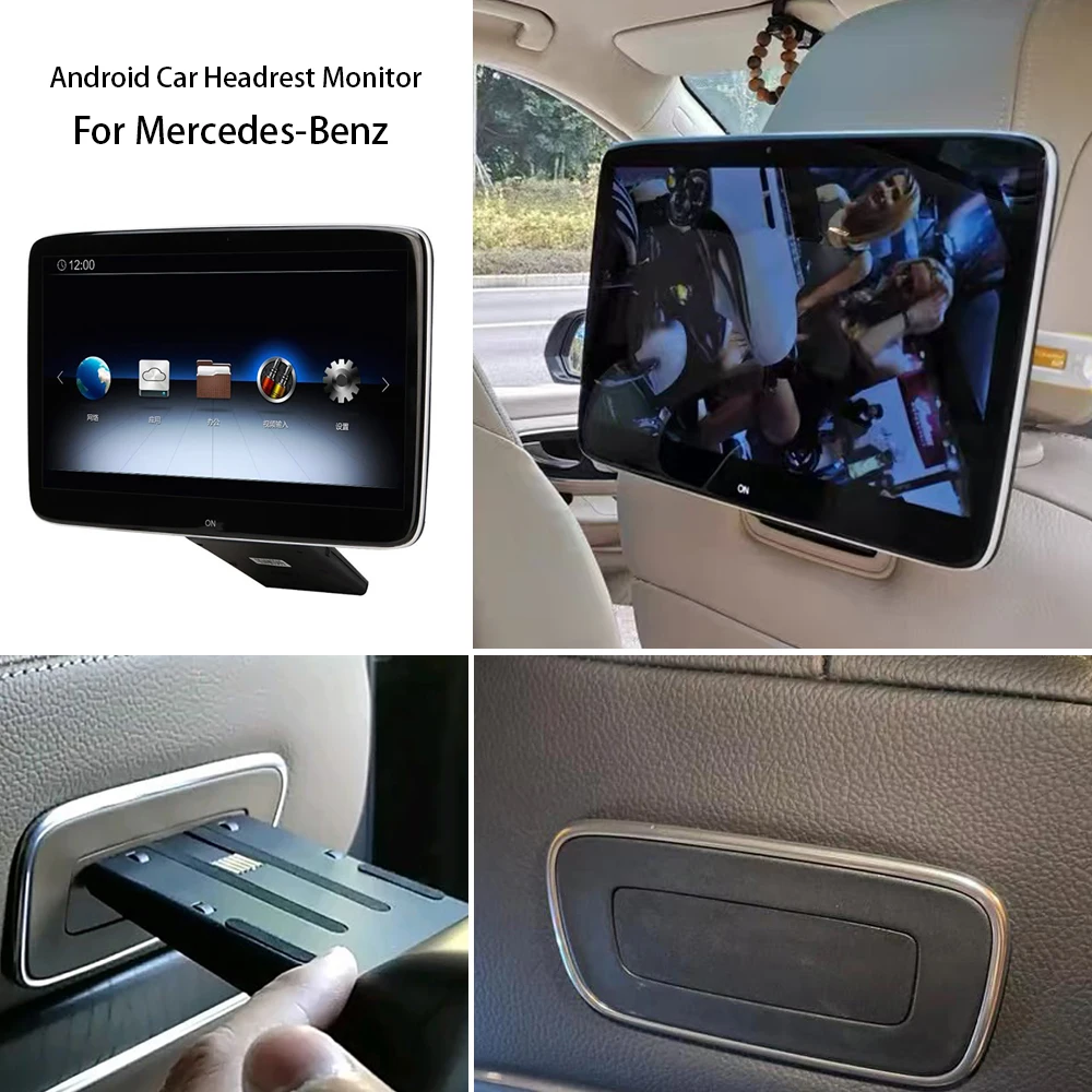 

11.6" Car Headrest Monitor Display IPS Android 12 2G+32G/4G+64G Touch Screen Plug & Play For Mercedes-Benz Car Rear Seat Player