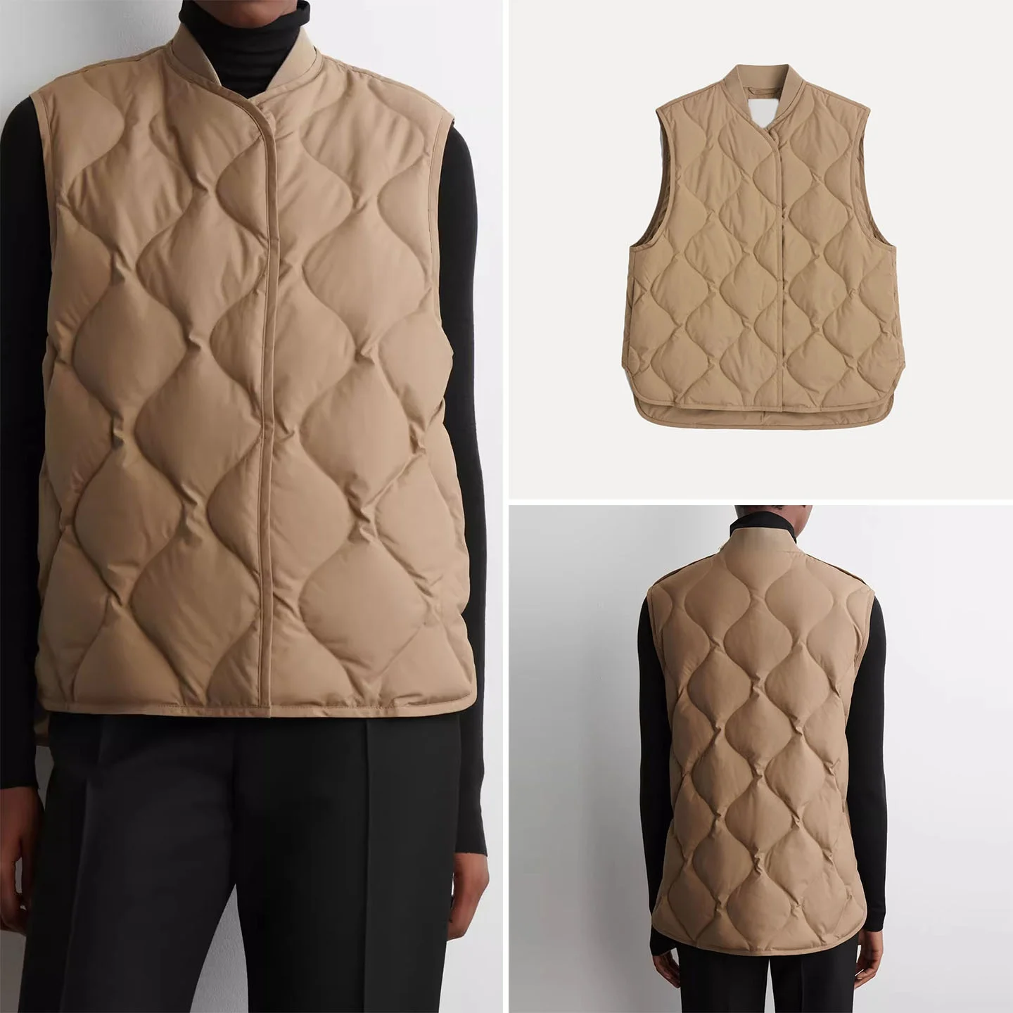 

Autumn 2025 Women's Casual Versatile Loose Fit Quilted down Vest Comfortable Breathable Outerwear Zipper Closure Daily Wear