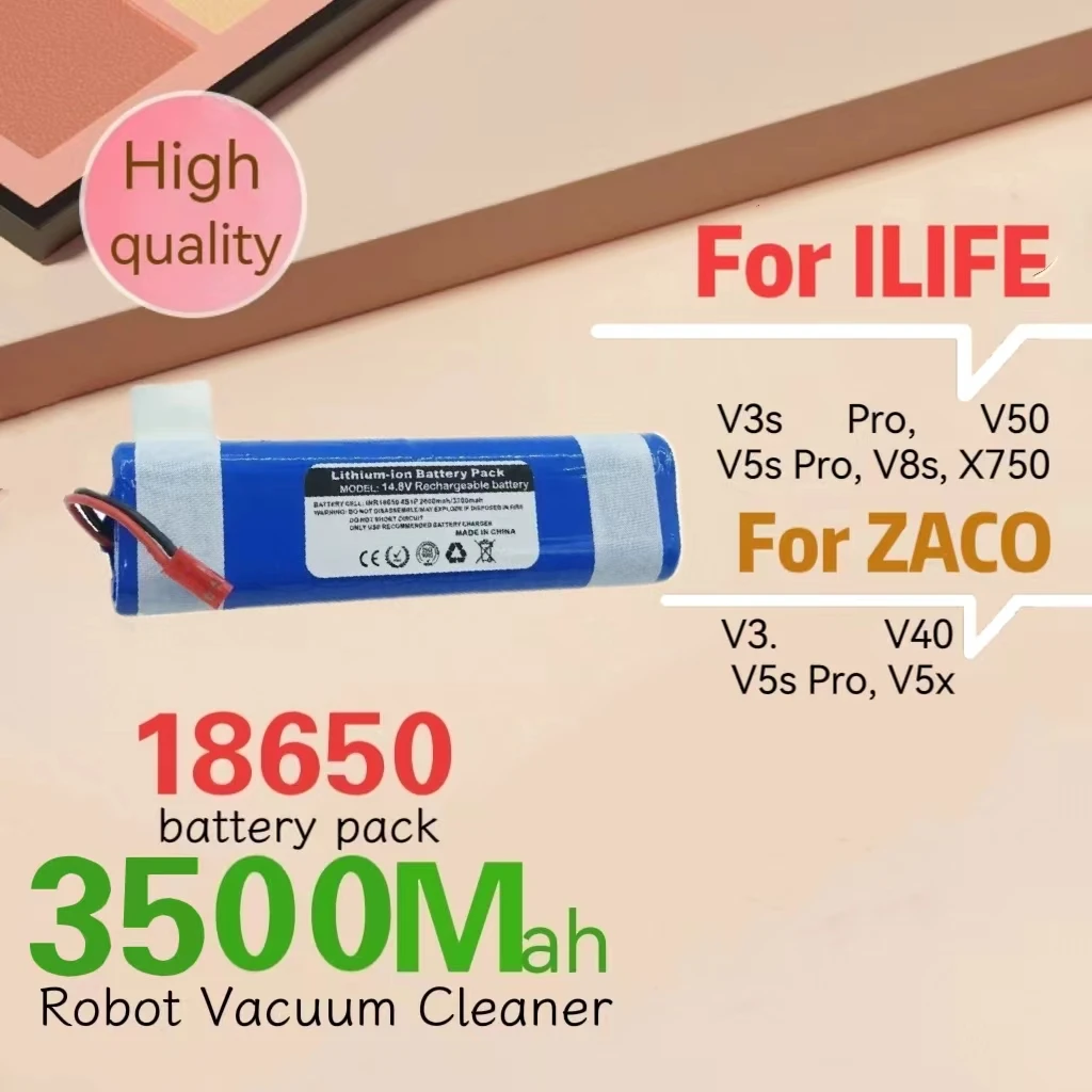 

Batterie 14.8v lithium battery rechargeable 3500mah For ILIFE V3s Pro, V50, V5s Pro, V8s, X750, For ZACO V3, V40, V5s Pro, V5x