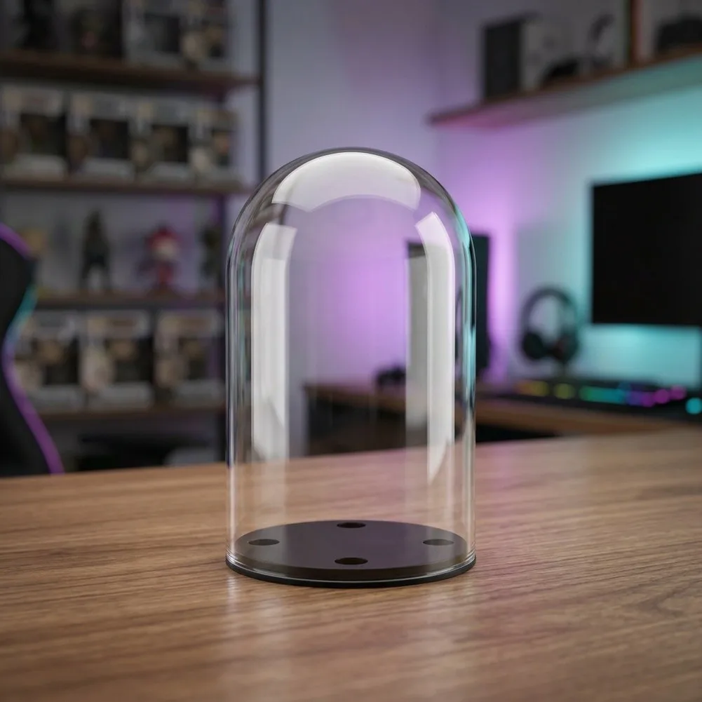 Clear Round Display Case 21cm Height Dust For Proof PC Protection Box For Game Action Figures Collectibles Home Decor