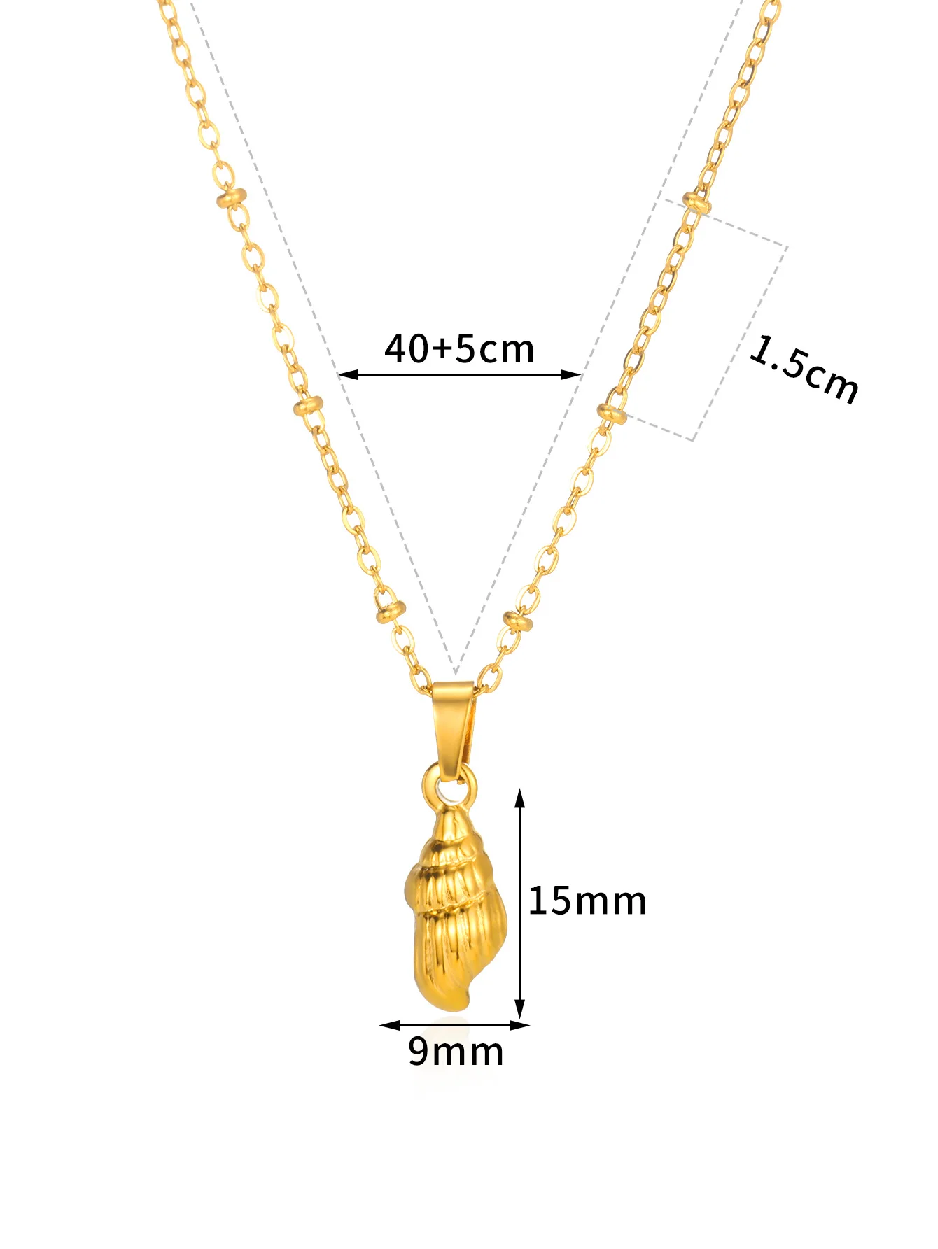 Ocean Beach Style Conch Pendant Necklace For Women Gold Plated Stainless Steel Necklace Aesthetic Summer Jewelry Collar Gift