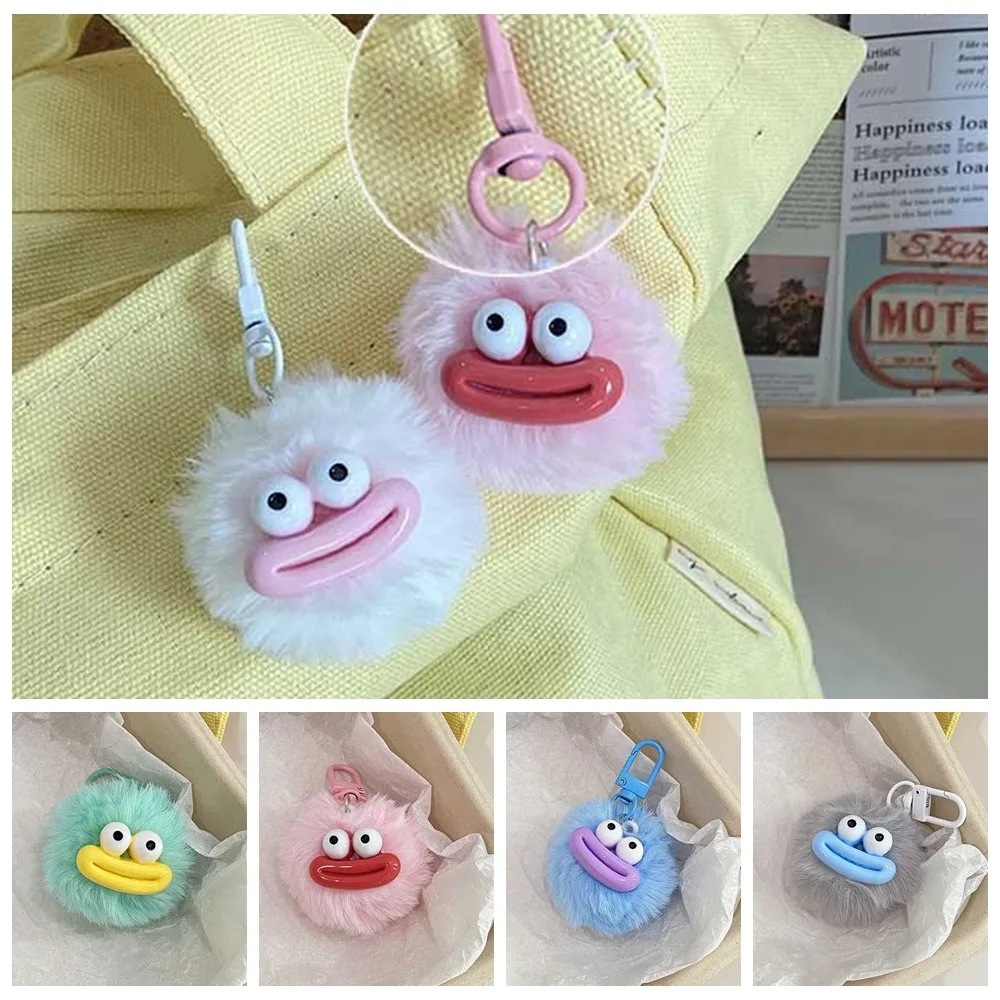 Porte-clés bouche de saucisse en peluche, clown drôle, beurre en peluche, porte-clés bouche de saucisse mignonne, pendentif grande bouche en peluche