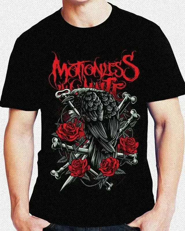 Fashion T Shirts streetwear anime  Arrival  Motionless In Round Collar White Infamous Crow Short Sleeve Men'S Funny Cool TShirt