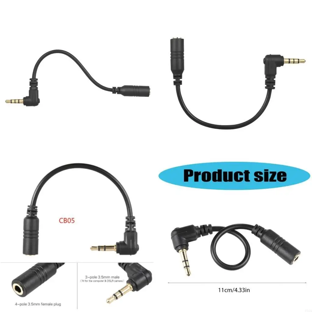 193A 3.5mm Auditory Adapter Cable with 90 Degree Right Angled Plug for Studios Sound from Smartphones to Digital Cameras