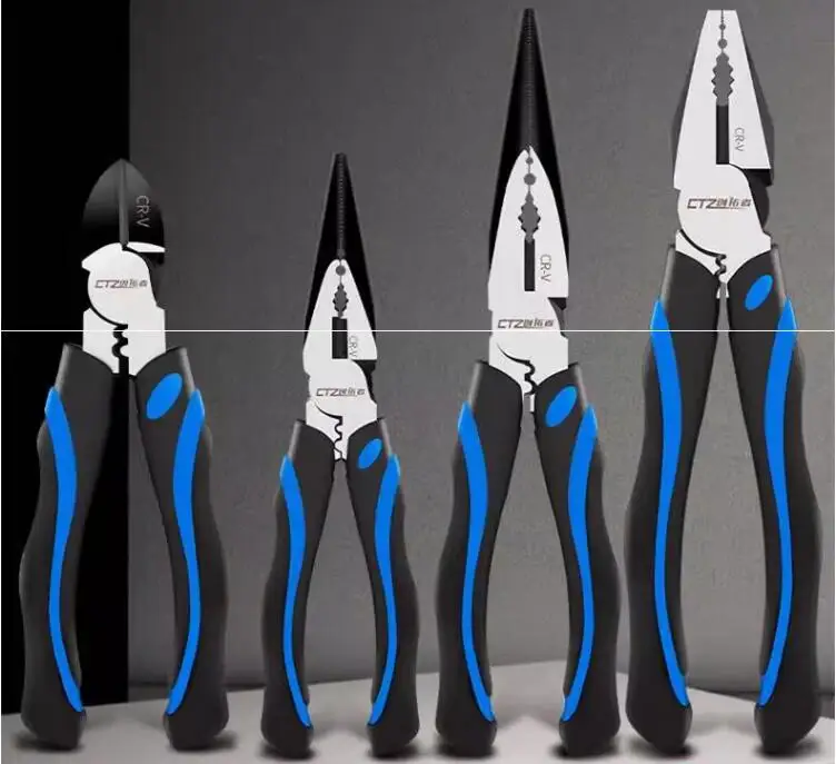 

Industrial grade Multi functional and versatile steel wire pliers Pointed nose pliers cable diagonal electrician pliers NO.A018