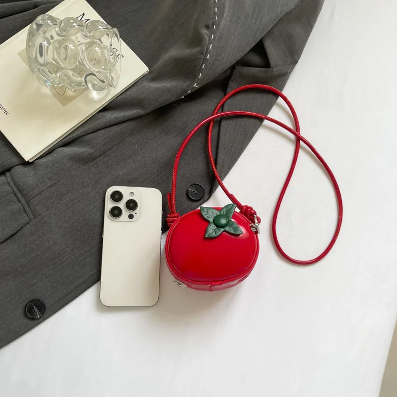 Modieuze Fruit Kleine Tas Crossbody Mini Apple Schoudertas PU Leer Niche Design Dameshandtas Trendy Accessoire