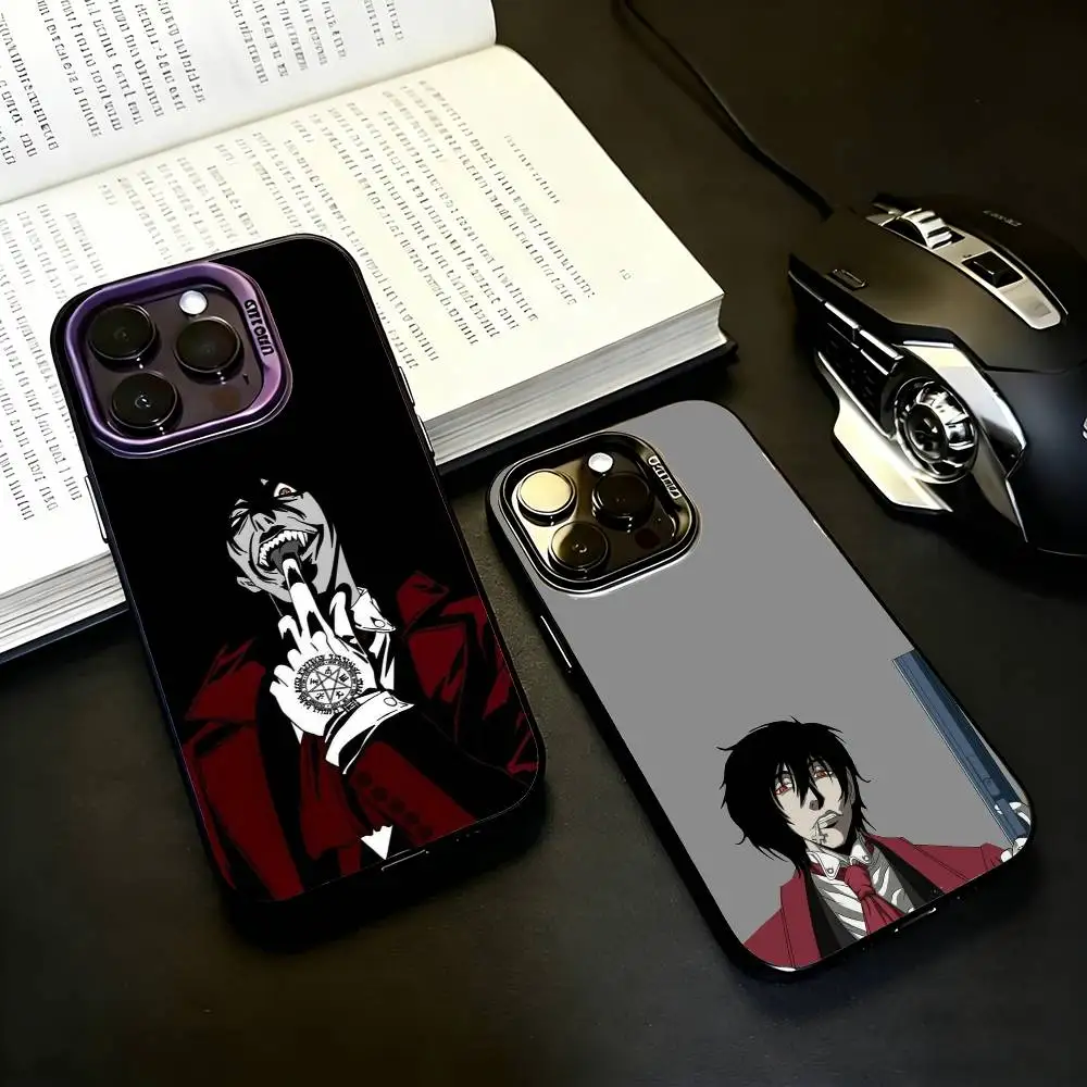 

Dark Anime Hellsing Alucard Phone Case For iPhone17,16,15,14,13,12,11 Plus,Pro Max Black Candy silver phone case