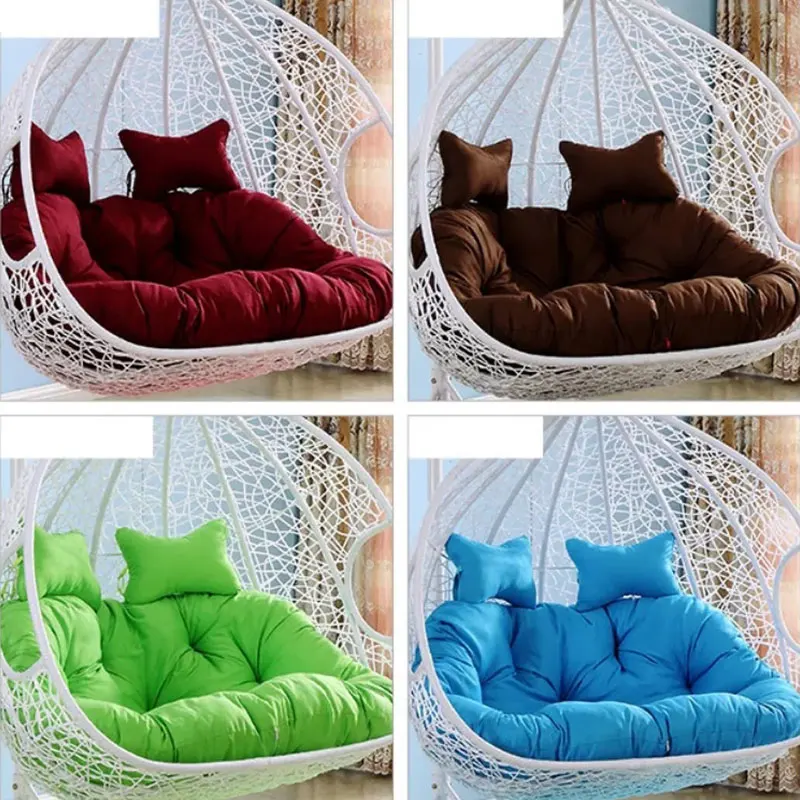 Unfilled or Filled Hanging Swing Egg Basket Double Seat Chair Cushion Cover  Papasan Round Detachable Pillowcase For Home Patio