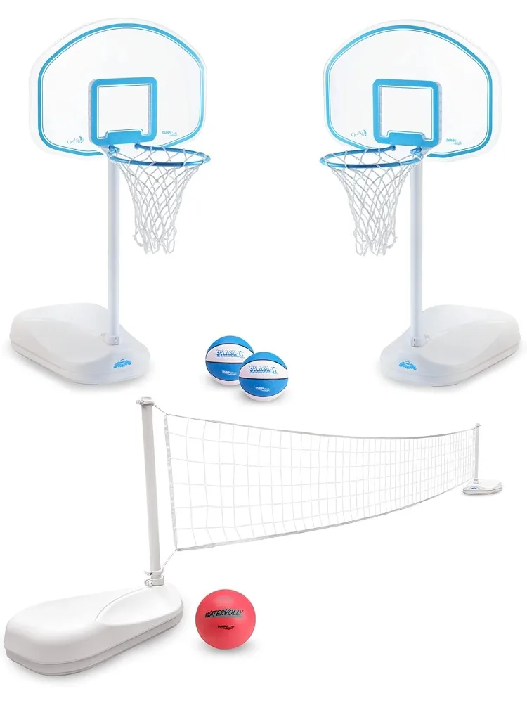 -Rite Clear Shot 2-in-1 Full Court Pool Basketball & Volleyball Game Set