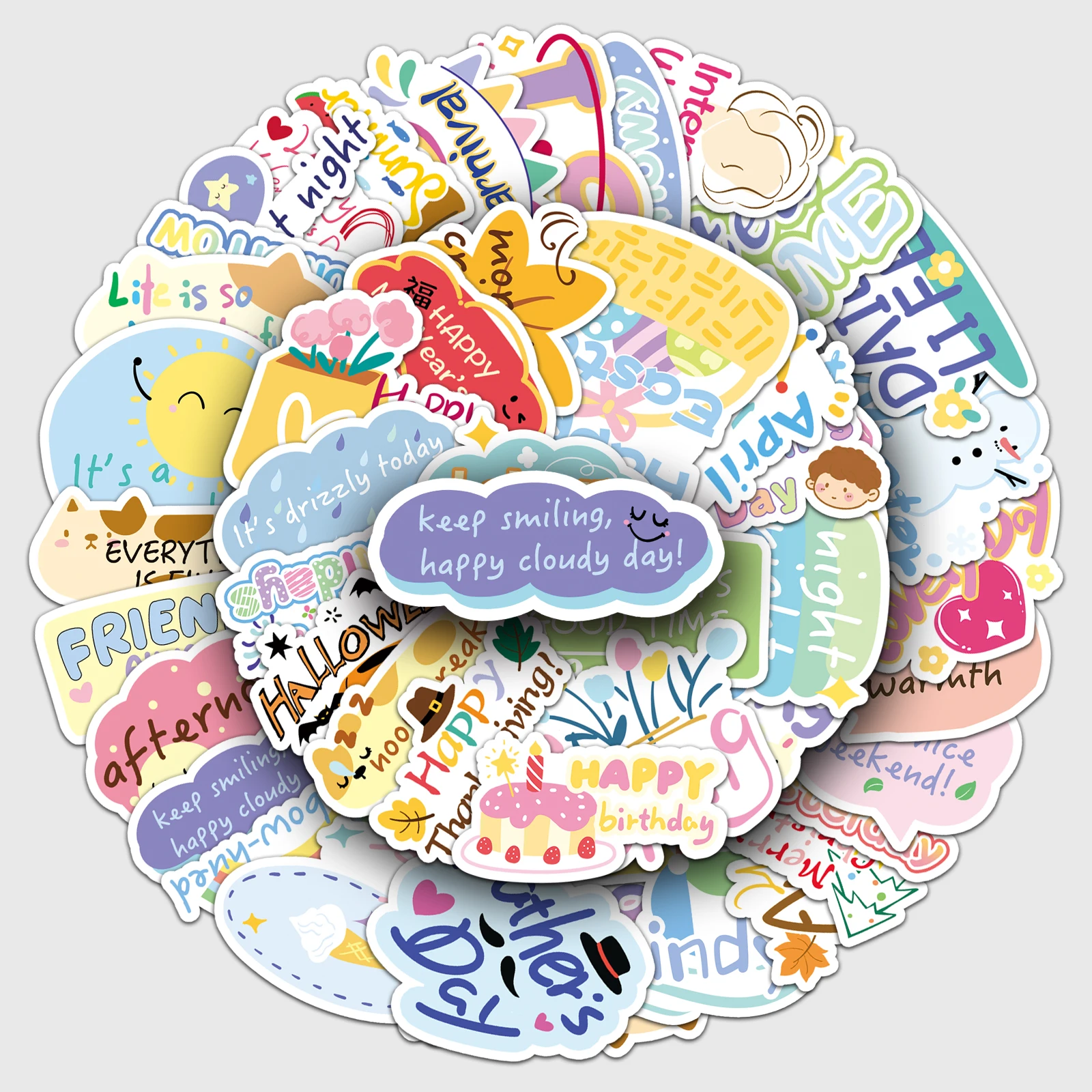 

50pc The Most Important Day Series Cartoon Cute Graffiti Stickers Suitcase Laptop Skateboard Personalized Stickers