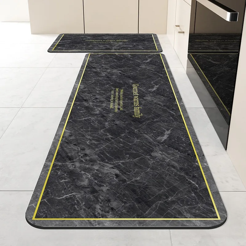 

Carpet for Kitchen Floor Mat Marble Pattern Rug Waterproof Oil-proof Non-slip Carpets Leather Home Decoration Area Rugs Alfombra