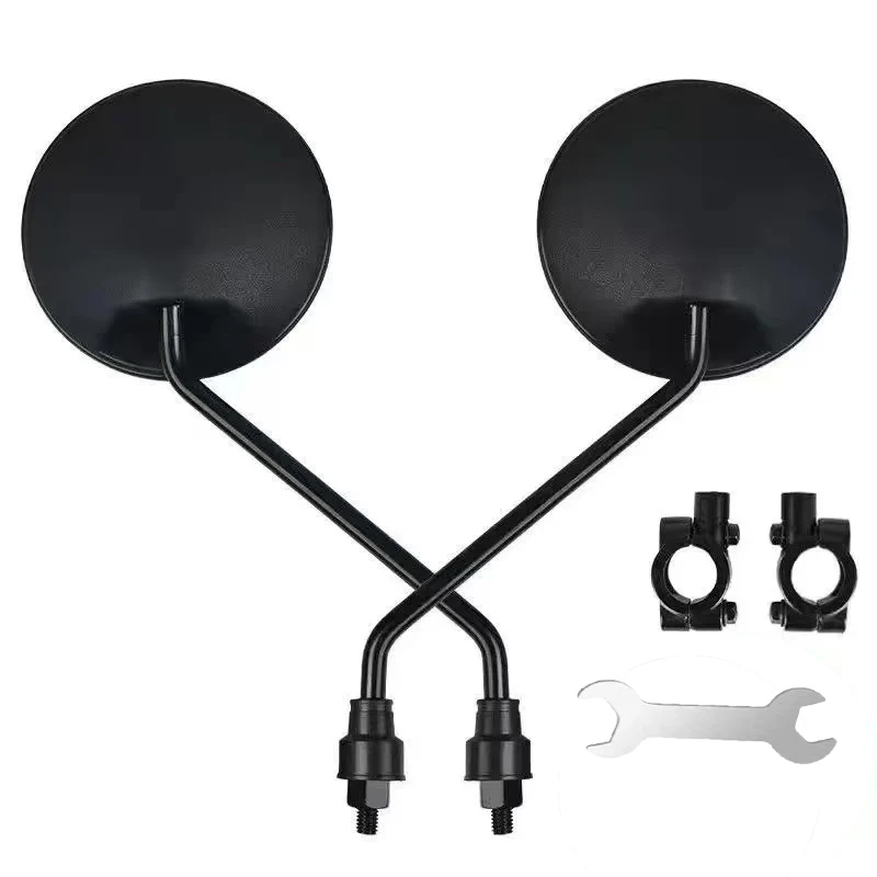 AliExpress 1 Pair of Round Motorcycle Side Rearview Mirrors, Electric Bicycle Battery Car Rearview Mirror Universal Motorcycle Small Round Mirror Bicycle Rearview Mirror Bracket, Suitable for Scooters and