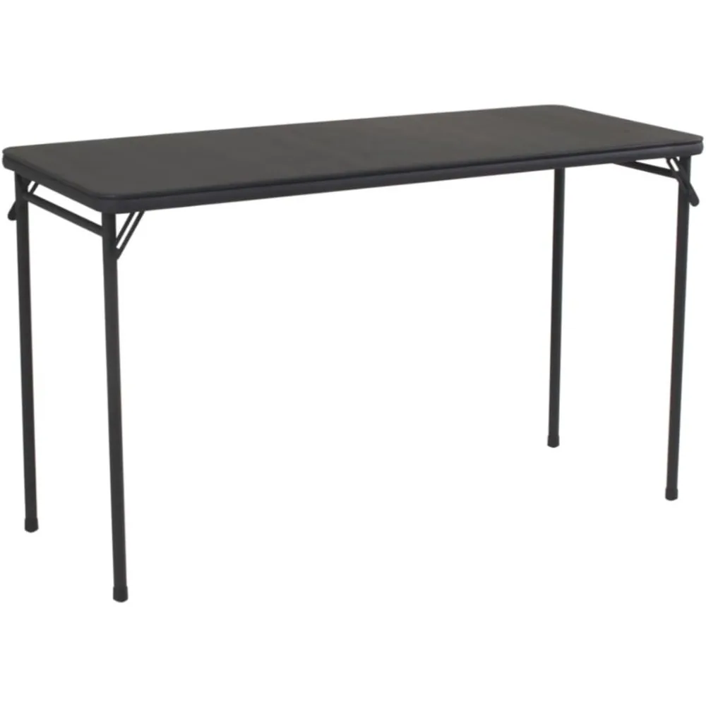 Tavolo pieghevole con piano in vinile da 20 "x 48", nero